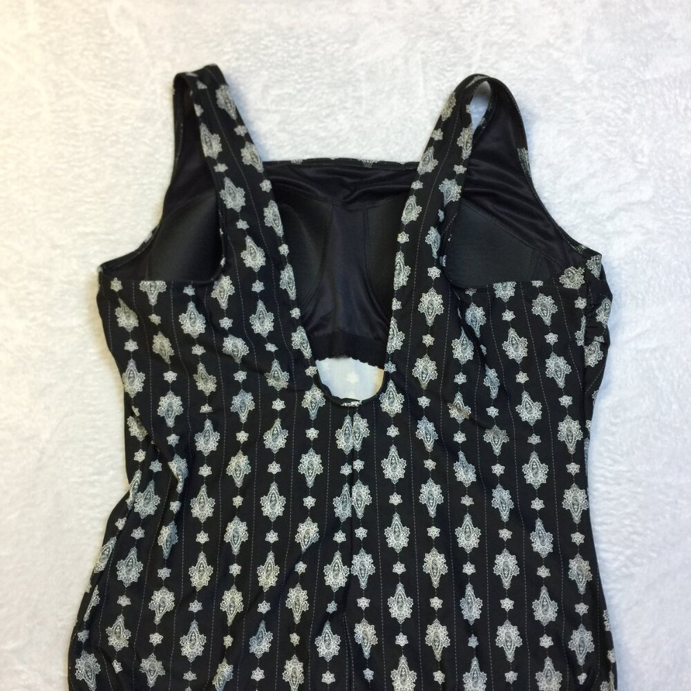 Land's End One Piece Bathing Suit Swimsuit 26W Womens Plus Black White Wireless - Picture 8 of 15